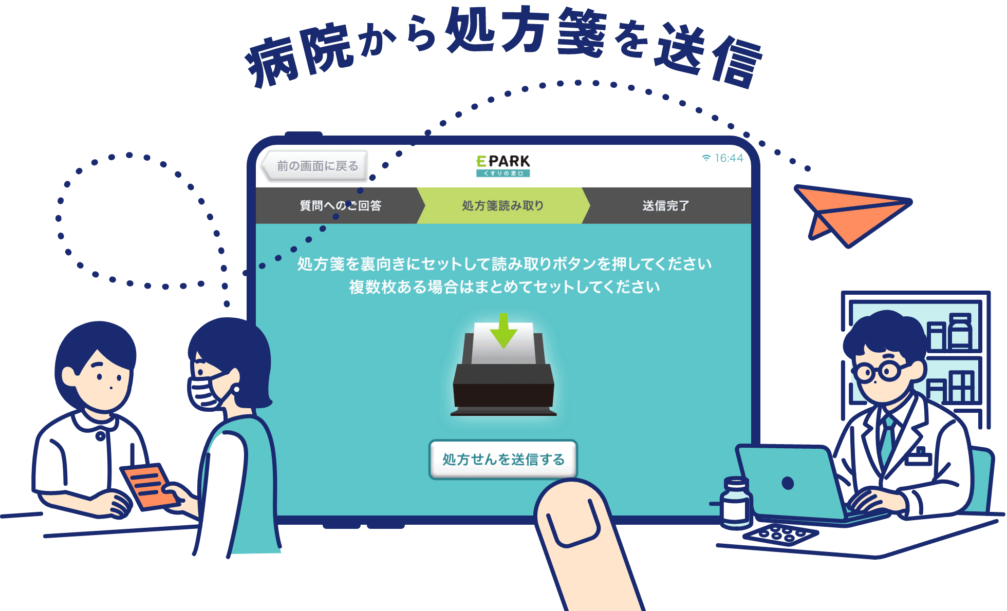 病院から処方箋を送信